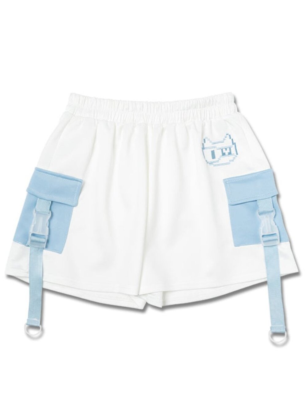 NEW ACDC RAG Dot Cat Gamer White Blue Shorts